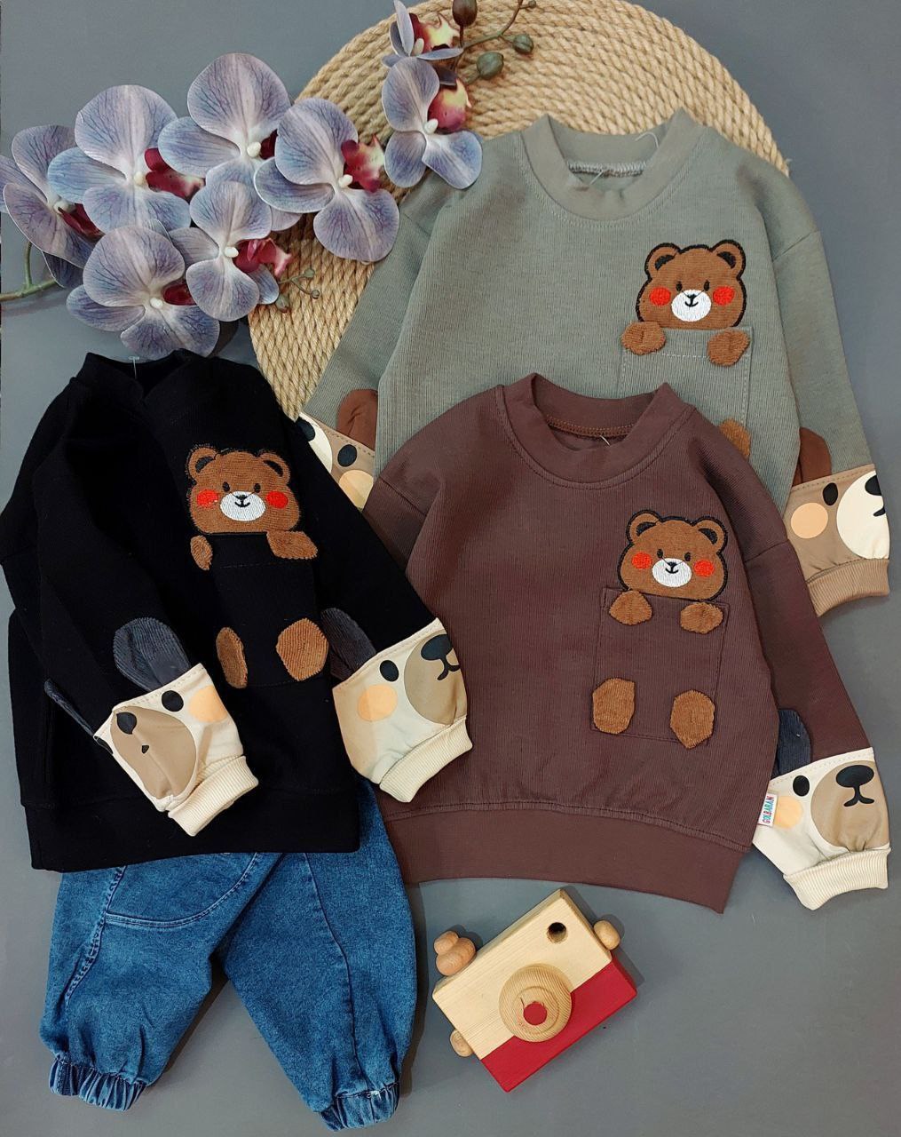 عکس محصول ست بلوز شلوار آستین خرسی - شماره 5