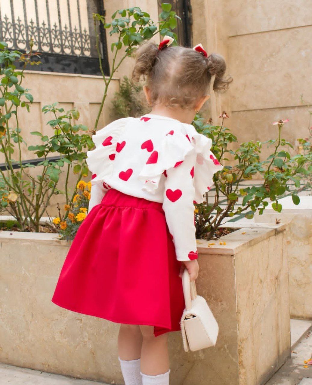 عکس محصول شومیز دامن تل دار قلب قرمز - شماره 4