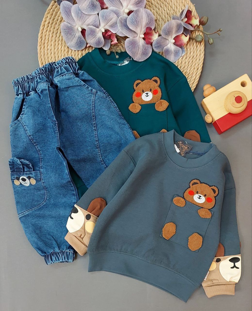 عکس محصول ست بلوز شلوار آستین خرسی - شماره 3