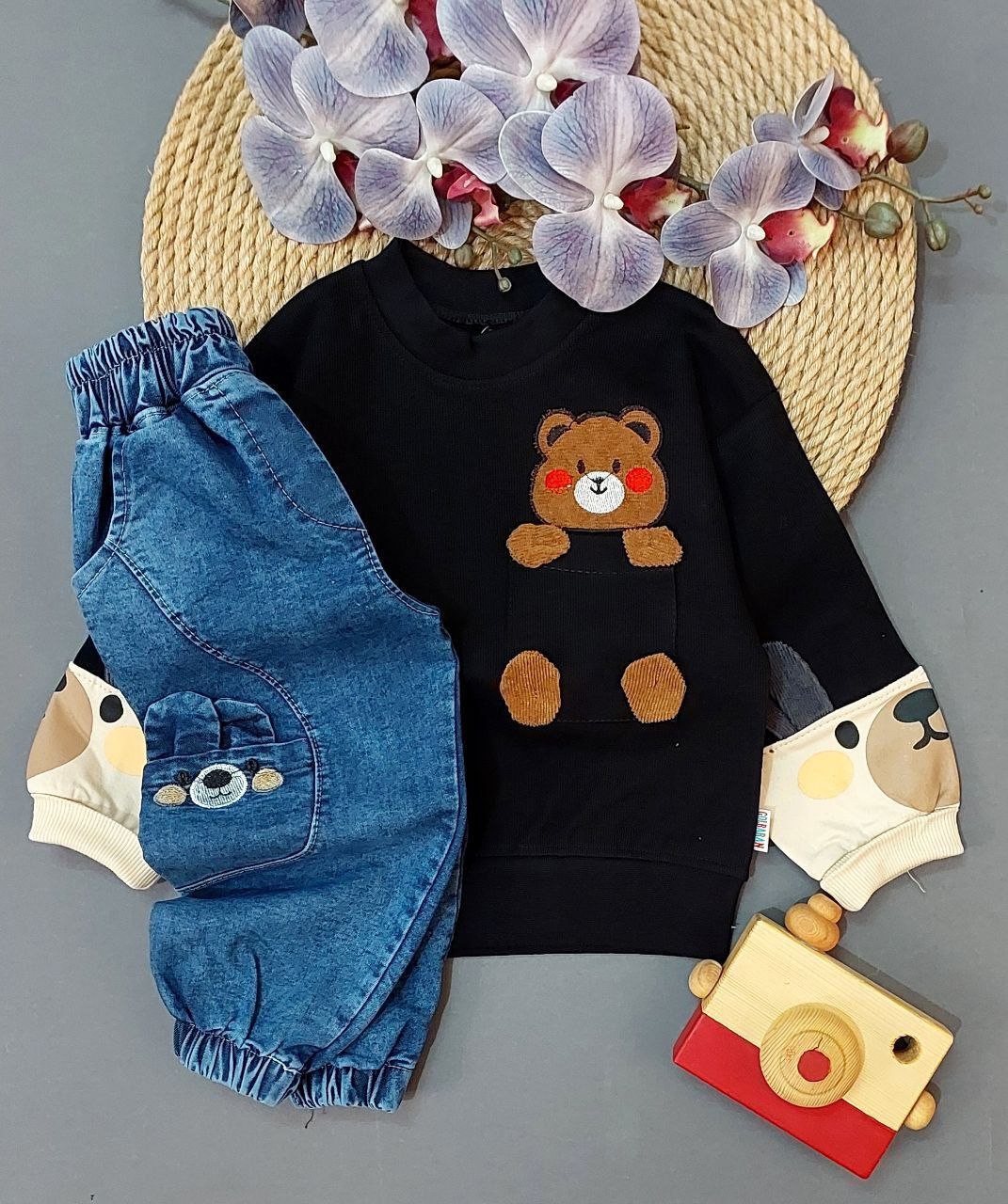 عکس محصول ست بلوز شلوار آستین خرسی - شماره 2