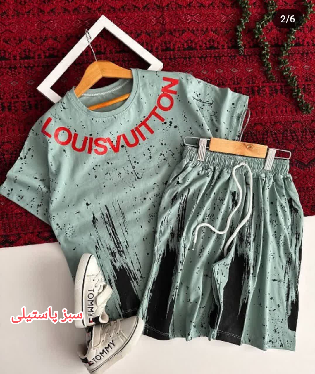 عکس محصول ست تیشرت شلوارک Lv آبرنگی - شماره 2