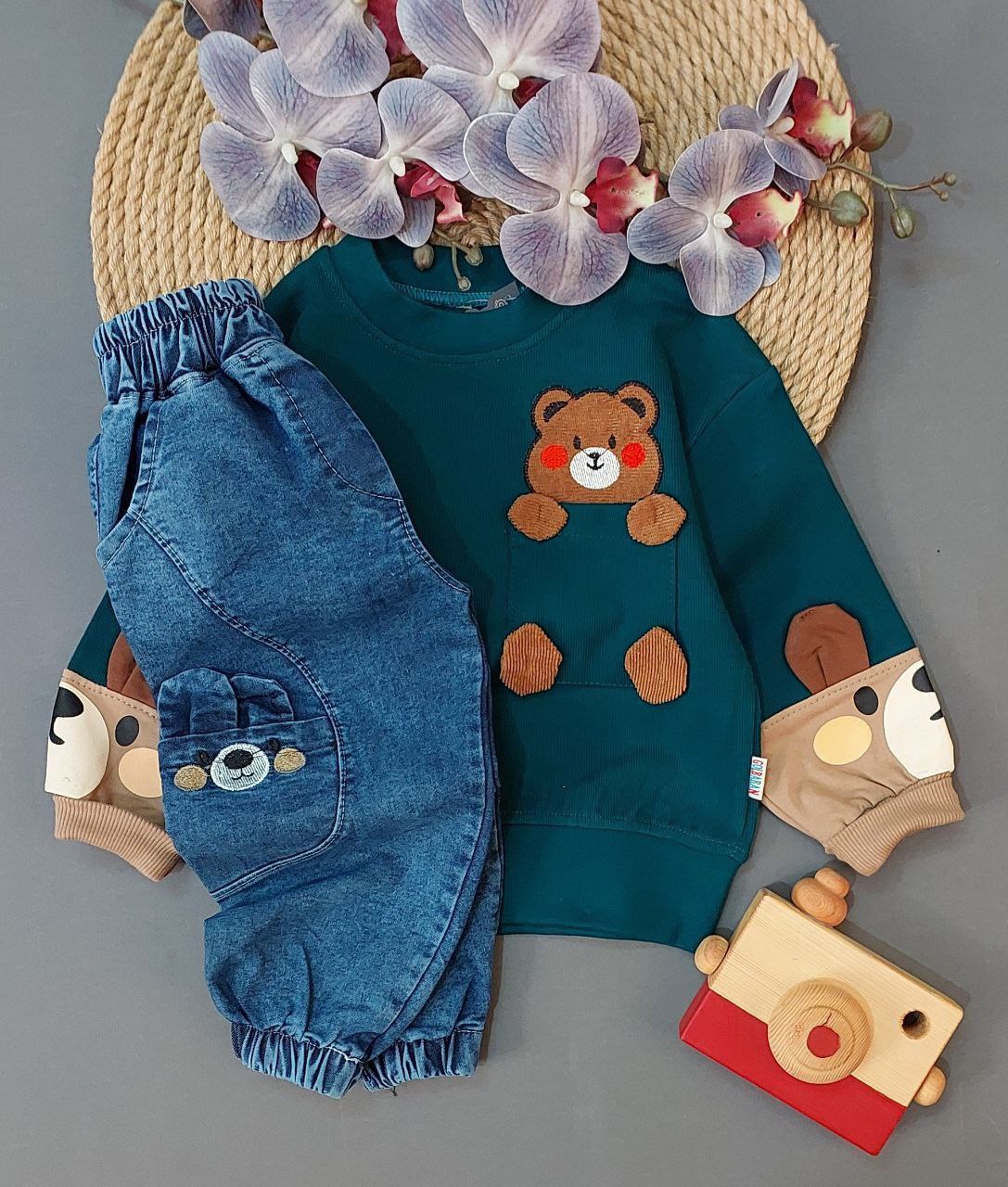 عکس محصول ست بلوز شلوار آستین خرسی - شماره 4