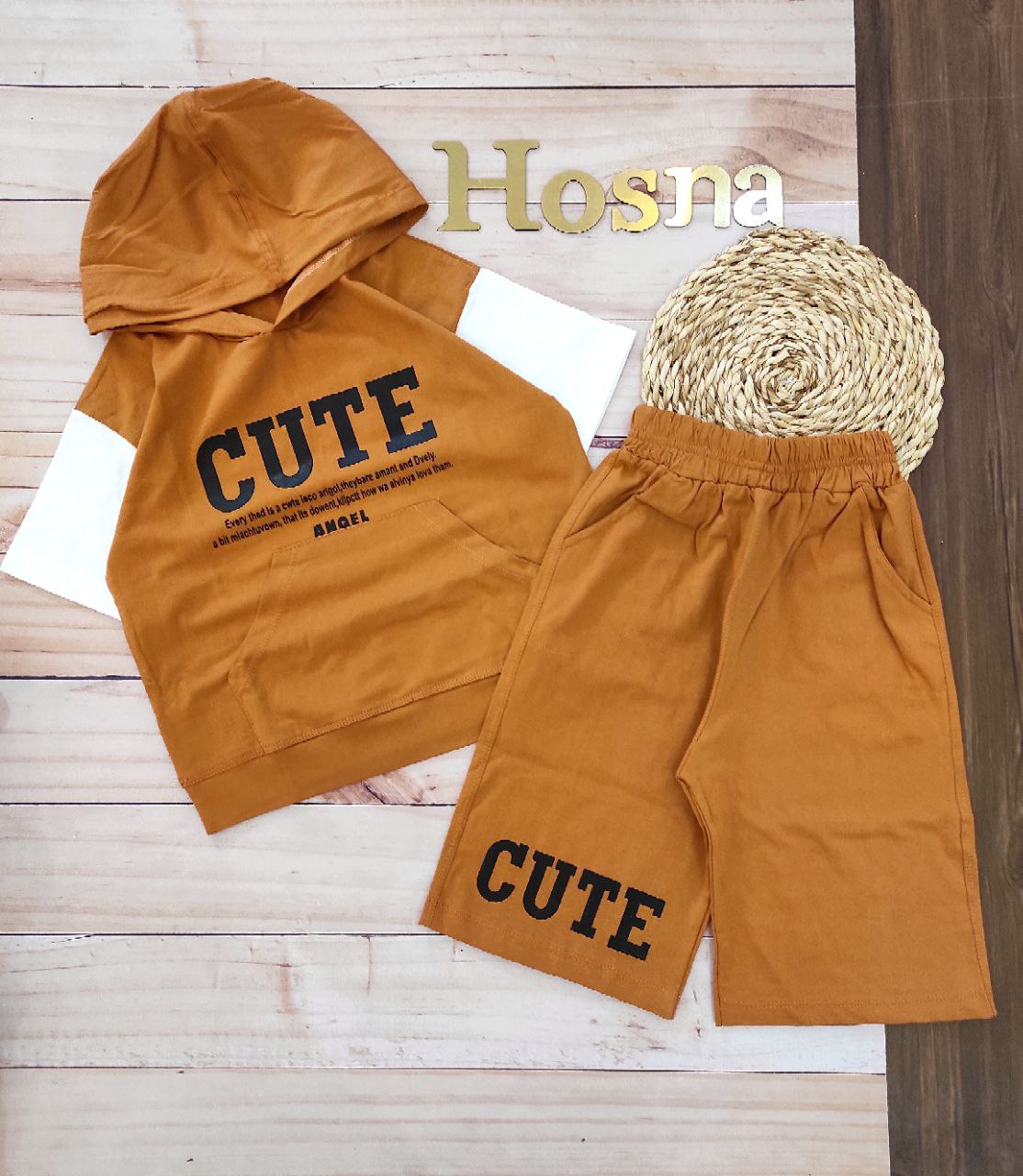 عکس محصول ست هودی شلوارک cute - شماره 3