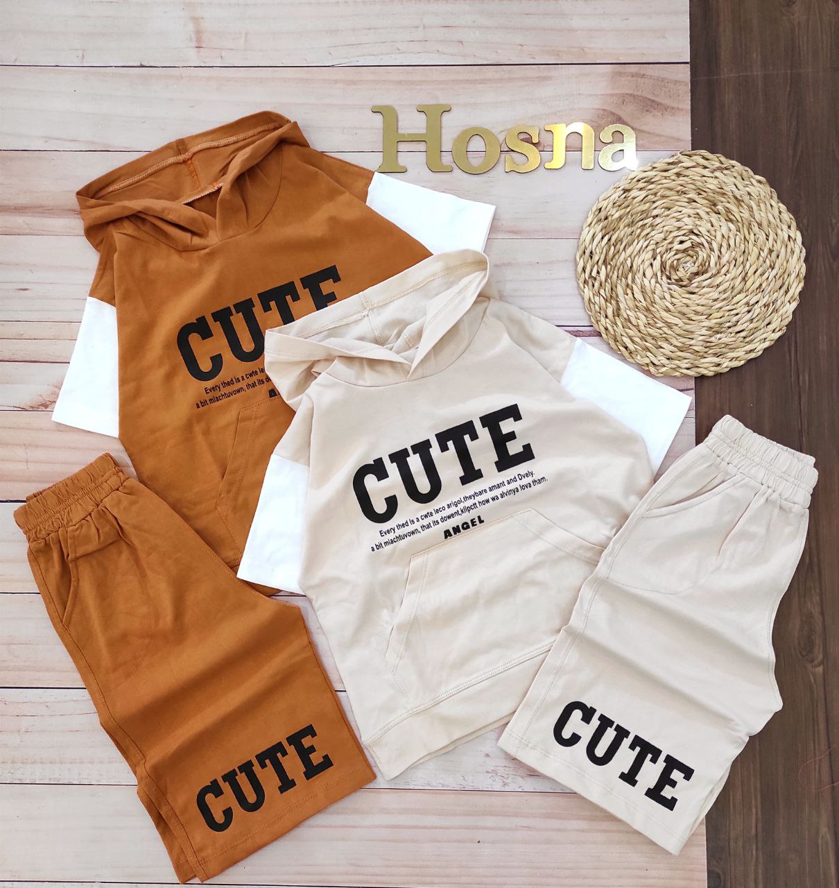 عکس محصول ست هودی شلوارک cute - شماره 1