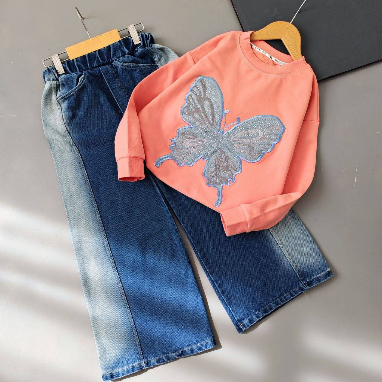 عکس محصول ست پروانه با شلوار لی - شماره 1