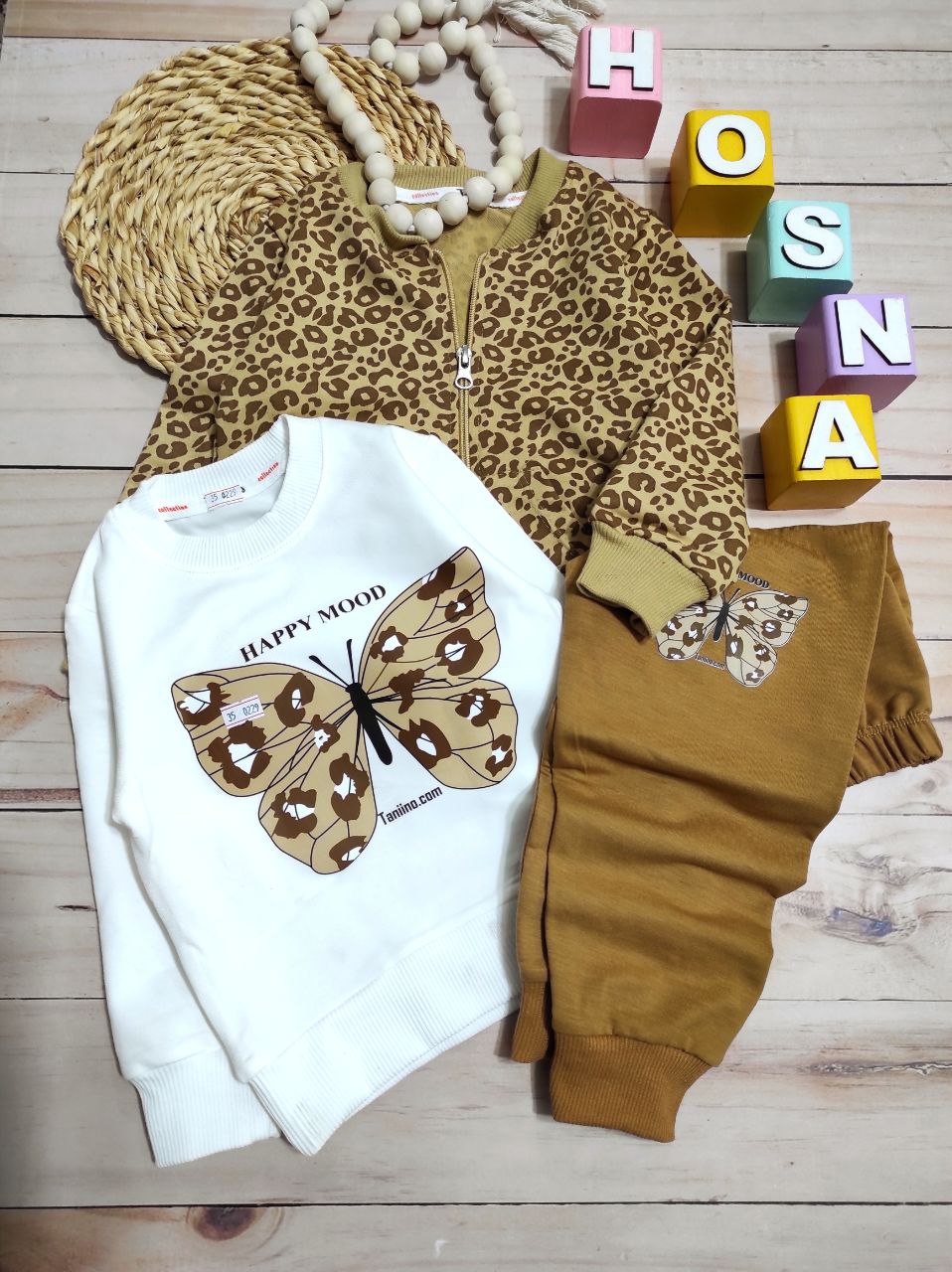 عکس محصول سه تیکه سویشرت+شلوار+بلوز پلنگی - شماره 4