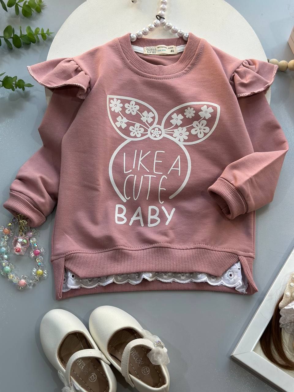 عکس محصول تک بلوز دخترانه پایین گیپور - شماره 3