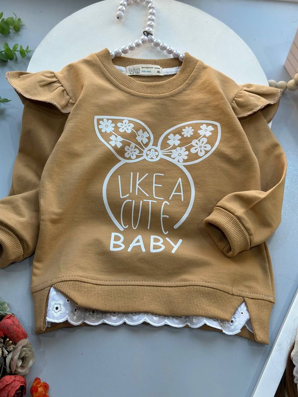 عکس محصول تک بلوز دخترانه پایین گیپور - شماره 2