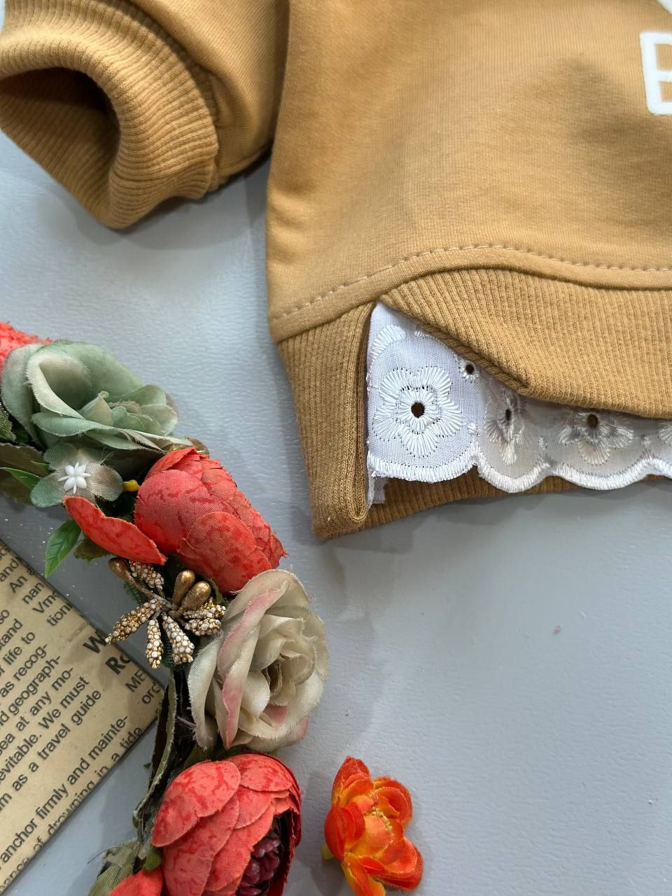 عکس محصول تک بلوز دخترانه پایین گیپور - شماره 4