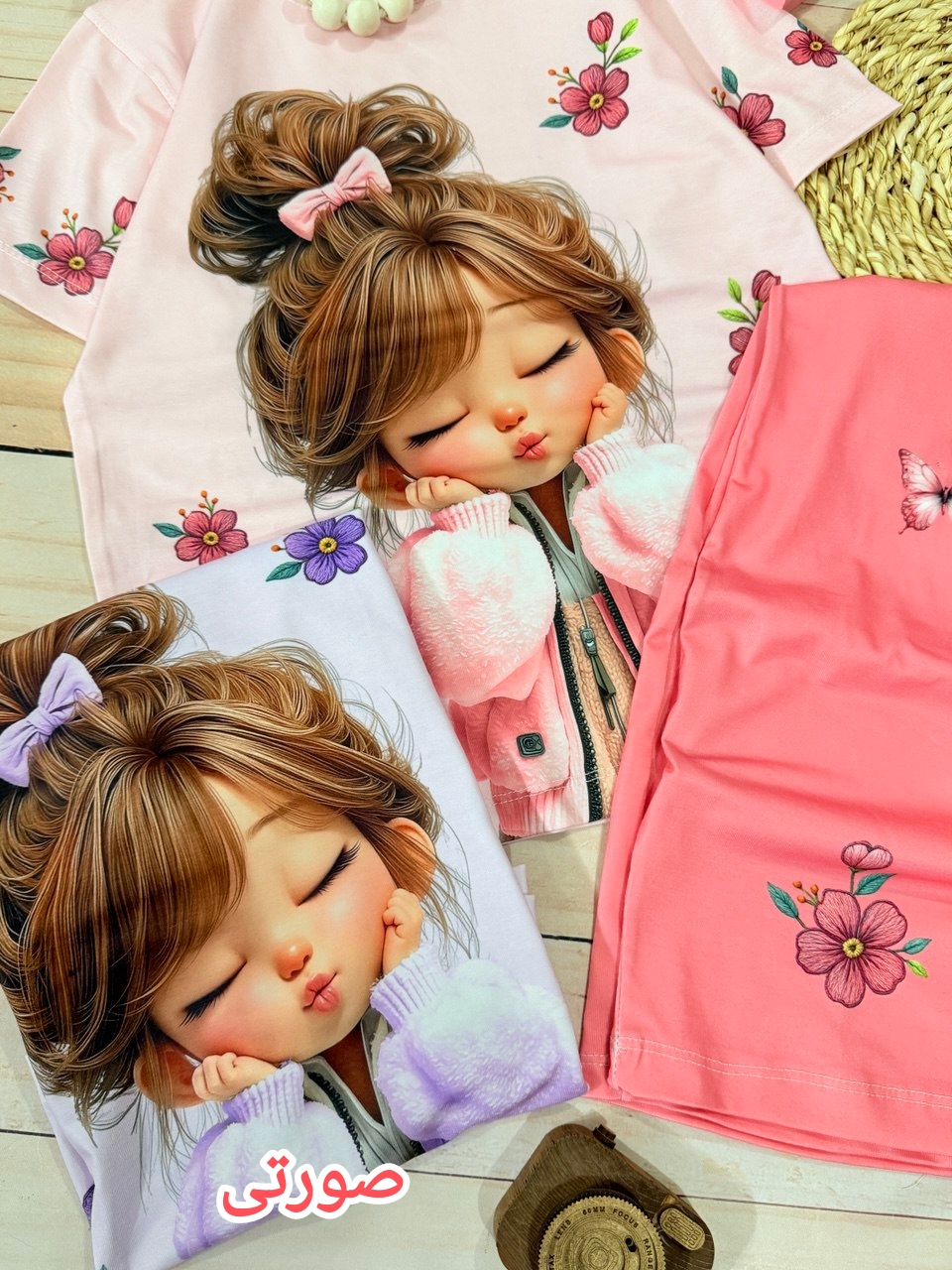 عکس محصول تیشرت شلوار بگ دختر گل - شماره 3