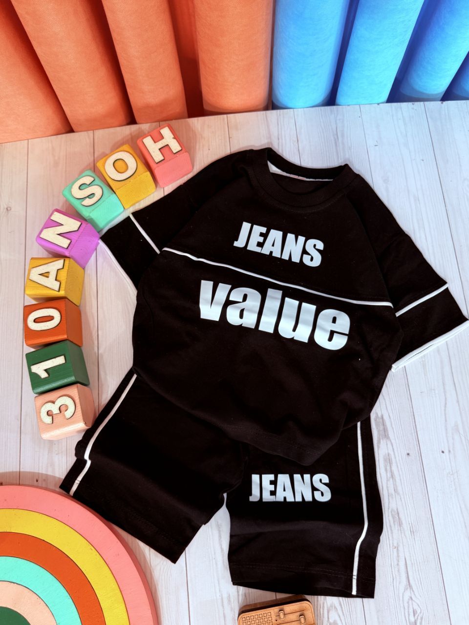 عکس محصول تیشرت شلوارک مشکی value - شماره 1