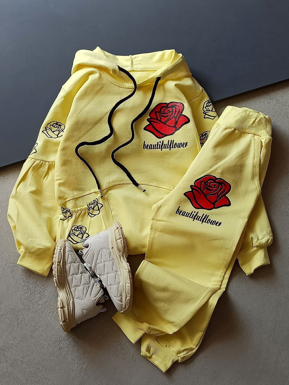 عکس محصول هودی شلوار beautiful flower - شماره 2