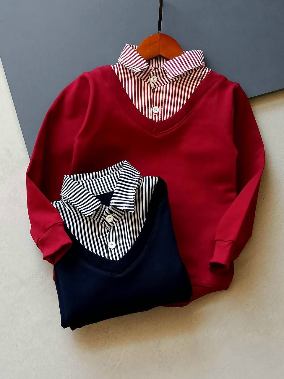 عکس محصول تک بلوز یقه مردانه راه راه - شماره 4