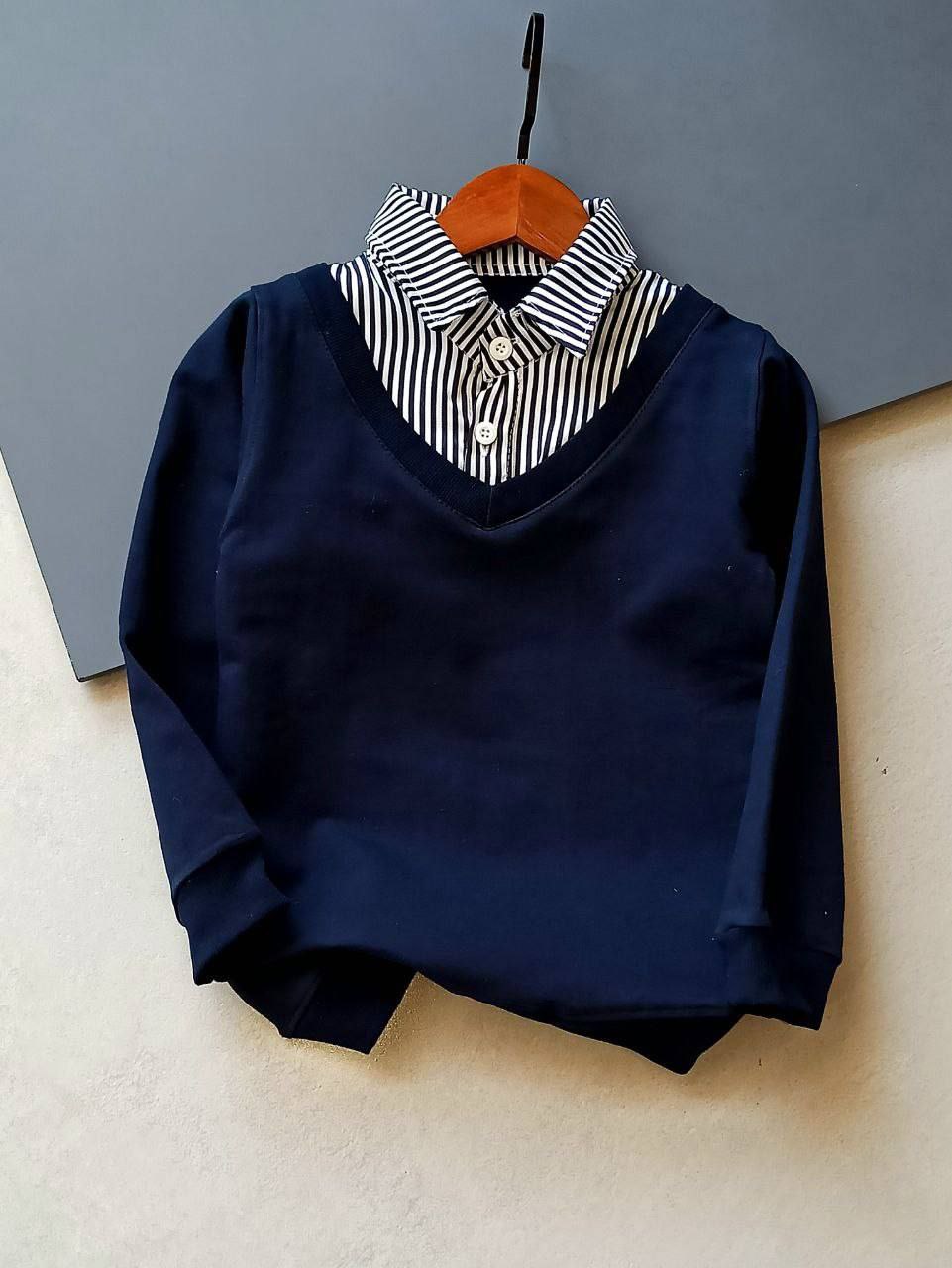 عکس محصول تک بلوز یقه مردانه راه راه - شماره 3