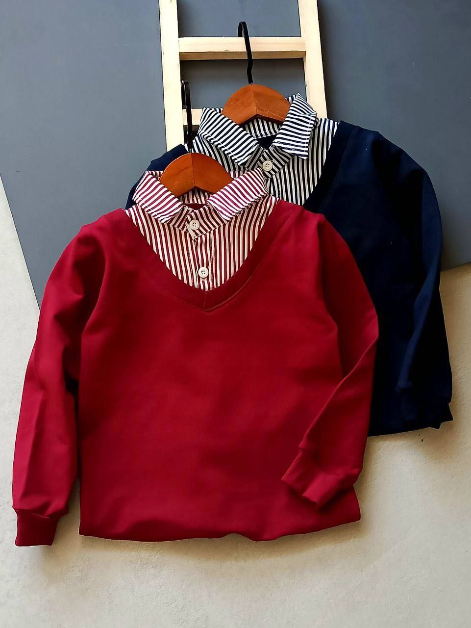 عکس محصول تک بلوز یقه مردانه راه راه - شماره 1