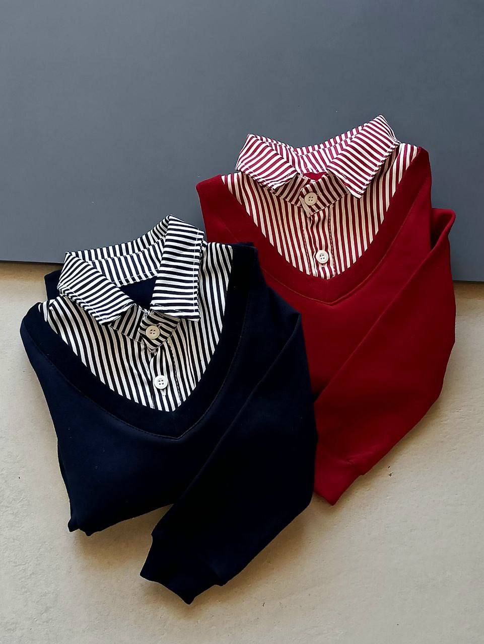 عکس محصول تک بلوز یقه مردانه راه راه - شماره 6